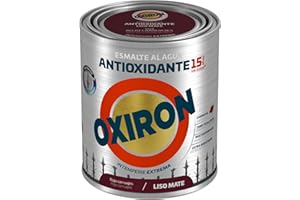 OXIRON Esmalte antioxidante al agua Liso Mate Rojo Carruajes 750ml