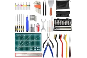 OFNMY 3D Printer Tool Kit, 75 Pcs 3D Printer Accessories Includes Deburring Tool, Removal Tools, Tube Cutter, Ruler, Cutting Mat, Storage Bag, 3D Printing Tool Kit for Finishing, 3D Print Removing, Cleaning