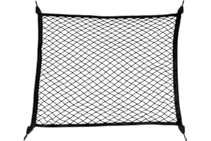 WUERKIYA Auto Kofferraum Gepäcknetz, 70x70 cm Kofferraumnetz Auto, Kofferraumnetz mit 4 Haken, Super Elastisch Kofferraum Netz für Universales Auto Gepäcknetz, Rand hält Lasten Fester