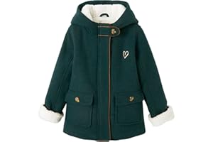 VERTBAUDET Manteau à capuche fille drap de laine doublé sherpa