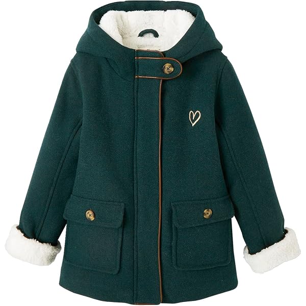 Manteau Fille M&S (Marks And Spencer) - Laine Mélangée, à Capuche, Taille 11-12 Ans, Très Bon état