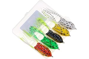 Funzhan Fishing Topwater Lures Frog Swimbaits Soft Silicone Plastics Bionic Floating Baits Weedless Design for Bass Trout Crappie Flounder Saltwater Freshwater Kit