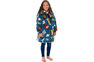 HUGZEE SNUG AS A HUG BY REST EASY SLEEP BETTER Hugzee Oversized Wearable Hooded Fleece | Super Warm and Cosy Sherpa Lined, Harry Potter Design | Perfect For Kids Aged 7-12 Years, One Size Suggested Height 85cm+