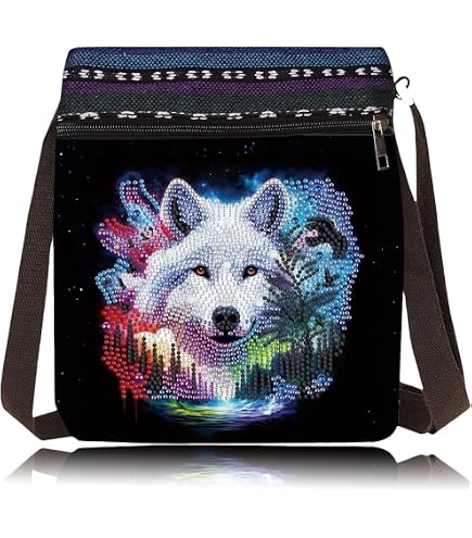 DIY Diamond Painting Tasche – Eulen-Motiv Zum Selbstgestalten, Tragbare Stofftasche Für Kosmetik & Kleinkram | Bastelset Für Erwachsene & Teens