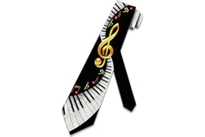 Steven Harris Men's Keyboard Necktie Piano Ties with Notes and Treble One Size Black, Black