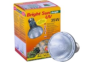 Lucky Reptile Bright Sun UV Jungle - 35 W lámpara halogenuros metálicos para Bases E27 - Lámpara de luz de día terrarios - Lámpara de Calor con radiación UV para Reptiles Tropicales