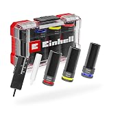 Orijinal Einhell M-CASE Mekanik Darbeli Lokma Seti, 5 Par&ccedil;a (80 mm Lokmalar, &Oslash; 17&ndash;21 mm, CrMo &Ccedil;elik, Diş Derinliği &Ouml;l&ccedil;er, Las