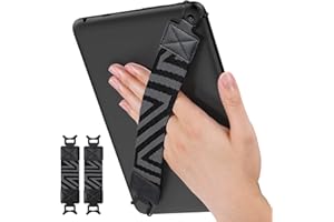 Moko Handschlaufe für iPad/Kindle Fire HD/Samsung/Lenovo Tablet, Elastisches Halteband Leicht und Tragbar, Fingerhalterung Griff Halter, 2 Stück, Schwarz