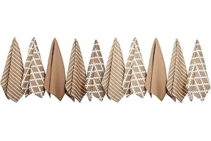 Penguin Home - Juego de 10 Toallas de té de algodón 100% - Suave - Duradero - Diseño Elegante de Color Beige con múltiples Patrones - Lavable a máquina - 65 x 45 cm