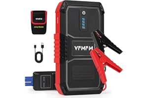 VFMFM Car Battery Booster Jump Starter Power Pack 12V, 3000A Car Jump Starter Power Bank with USB Quick Charge LED Light