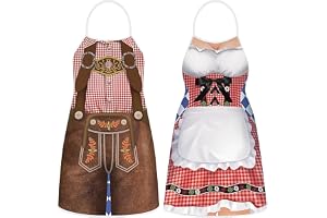 KOVEN 2 st Oktoberfest-förkläde, roligt bayerskt grillförkläde, för oktoberfest, utomhusgrill, matlagning, trädgårdsskötsel (