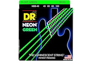 DR Strings Hi-Def neonowy zielony basowy Lite