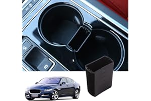 DIYUCAR Caja de almacenamiento interior para portavasos, bandeja F-Pace F pace XFL 2017 Negro Plstico