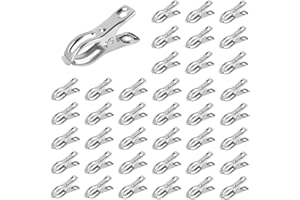 Famini 40 PCS Greenhouse Film Clamps, Stainless Steel Greenhouse Clamp, Greenhouse Netting Clips with Large Opens for Fixing Netting Plant Cover Greenhouse Frame Clothes Towel