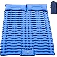 THMINS Double Camping Sleeping Pad, Sleeping Pad for Camping with Pillow Built-in Foot Pump, Ultralight Inflatable Camping Sleeping Mat for Hiking Traveling Backpacking Tent