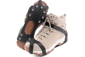 POZLLE Ceestyles Steigeisen für Bergschuhe mit 11 Zähne Verdickte Schuhkrallen aus Edelstahl Anti-Rutsch Schuhspikes für Wandern Trail Running Trekking Winter Outdoor
