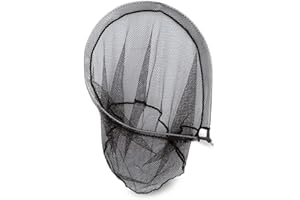 Lineaeffe Testa di Guadino da Pesca Testa Guadino con Rete Nera 40 x 50 40 cm per Mare Fiume Trota Lago Filettatura Universale