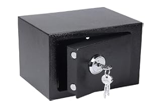 BALLSHOP Tresor Safe Möbeltresor 6.4L Tresor für Zuhause 23x17x17cm Safe Tresor mit Schlüssel Doppelbartschloss Stahl Tresor für Dokumententresor Wand Safe Geldschrank
