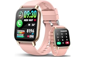WeurGhy Montre Connectée Homme Femme avec Appel Bluetooth, 1.85" HD Smartwatch, 112 Modes Sportifs, Montre Connectee Sport Etanche IP68 avec Cardiofrequencemetre/Moniteur de Sommeil/Podometre, Rose