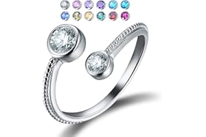 ESBERRY Anillo de plata de ley 925 con circonitas cúbicas de arándano para mujeres y niñas