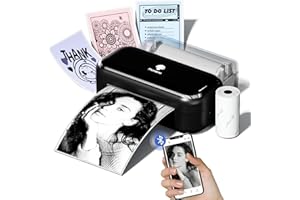 ‎PHOMEMO Phomemo M03 Tragbarer Fotodrucker - Handy Thermodrucker, Druckgröße 53 & 80mm, Kompatibel mit iOS und Android, Schwarzweiß Fotodrucker für die Arbeit, Studiennotiz, Organisation, Planer - Schwarz