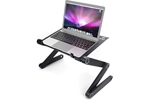 Support PC Portable Lit, LifeBasis Table de Lit pour Ordinateur Portable avec Pieds Pliables et Angle Réglable à 360° pour MacBook, Tablette, Livres, Magazines, Petit-déjeuner
