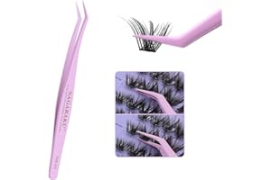 NAGARAKU DIY Pinzas El Nano-Recubrimiento Antiadherente Evita La Acumulación De Pegamento Punta 1,8cm Largo Para Pestañas de Tallo Ancho Y Abanicos De Grupo Tweezer Punta Redonda Antipinchazos (NS-01)