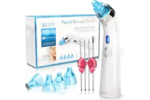 ‎ESSY Mitesserentferner Porensauger Mitesser Sauger Porenreiniger Pickelsauger Mitesser Entferner Vakuumsauger Gesichtsreinigung Pickelentferner Gesichtsporenreiniger Pickesauger (White EN)