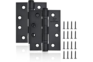 SORGMACH 2 Stück Scharnier Schwarz, 100x76x2.5 mm Türscharniere für Holztüren Scharniere Klappbar für Innen- und Außentüren von Geschäftsgebäuden