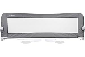 Dreambaby Nicole Bed Guard Rail for Toddlers - Extra Wide 150cm & Extra Tall 50cm - Fits up to King Size Beds - Easy Assembly, Washable Cover