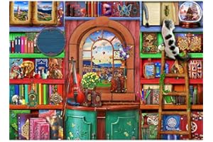 HUADADA 1000 Pieces Jigsaw Puzzles for Adults Bizarre Bookshelf 1000 Piece Puzzle Home Educational Games DIY Toys