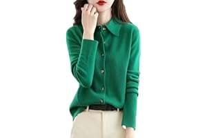 Vogrtcc Cárdigan De Punto De Lana para Mujer Cárdigan De Punto Informal con Botón De Suéter Suelto