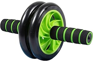 Kemket Ab Roller for Strength Training Equipment - Abs Sit Up Exercise Wheel for home gym with Extra Thick Knee Pad Mat - Ab Trainer w/Dual Glide Wheels