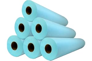 MUNTRADE Papel Camilla Fiselina Extrasuave Precortado a 40 cm | Rollos de Papel Camilla Fabricados en Poliéster y Celulosa (Azul, 6 Rollos)