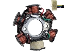 RedCap 6-Coil 5-Wire Stator Magneto for 50cc 70cc 90cc 110cc 125cc GY6 ATV Dirt Bike Scooter Go-Kart Buggy High-Performance Ignition Stator for Taotao Coolster Roketa Sunl Tank JCL Lance Jonway