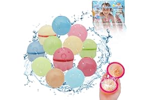Emafymb 12 Stück Wasserbomben Wiederverwendbar, Selbstdichtend Wasserbomben Magnetisch, Wiederbefüllbare Wasserballons Bomben, Magnetische Wasserbomben für Outdoor, Pool, Party Wasserschlacht