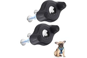 Airtag Lot de 2 Coques de Protection pour Collier de Chien Stouchi TPU Air Tag Compatible avec Apple Airtags 2021 Design magnétique, Collier de Chat, Gilet pour Animal de Compagnie, Harnais