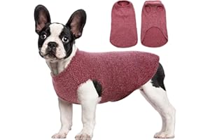 Hjumarayan Hundepullover Mittelgroße Hunde - Hundeshirt Dünn Hunde Pullover Sonnenschutz Tshirt Elastisch Hundepulli Gestreifte Shirt Pullis für Dackel Französische Bulldogge (Rot L)
