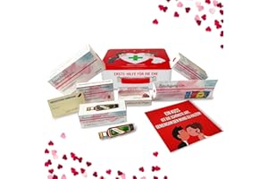 ‎LONGFAIR Hochzeitsgeschenk | Erste Hilfe Set für die Ehe, witziger Sanikasten | 9-teilig | Geschenk-Box zur Hochzeit / Valentinstag