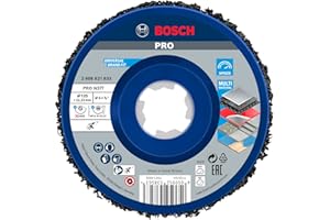 Bosch 1x Tarcza czyszcząca PRO Multi Material N377 i X-Lock (do Blachy stalowe, Stal, Ø 125 mm, Ziarnistość, Professional Akcesoria Mała szlifierka kątowa)
