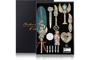 ‎YICMY YICMY Kalligraphie Set, Schreibfeder Kalligraphie Feder Vintage Federstift Tinte Set, Siegelstempel Set, Feder Kalligraphie Stift für anfänger, Calligraphy Set für Briefpapier Geschenk