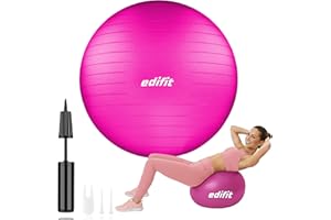 EDIFIT Palla Fitness, Pilates Attrezzi Casa, Incluso il Gonfiatore, Fitball, Yoga Accessori, Palla Gravidanza, Ginnastica Ritmica