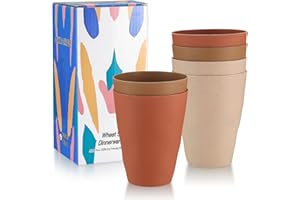 wugongshan 6 Pièces Tasse Incassable, 500 ml Gobelets Réutilisables en Plastique, Tasses pour Café, Lait à Thé, Vin, Camping, BBQ, Fête, Pique-niques, Plage