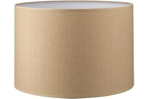HOME SWEET HOME COLLECTION Home Sweet Home Moderne Abat-jour Canvas | cylindre |30/30/20cm | Marron | Abat-jour en tissu de coton | pour douille de lampe E27 | testé RoHS | pour lampe de table, lampadaire