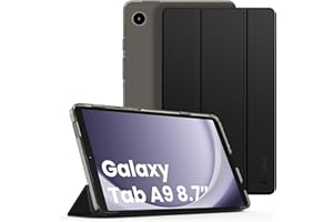 EasyAcc Coque pour Samsung Galaxy Tab A9 8,7" 2023 Tablette, Ultra Fin Étui de Protection Translucide Mat pour Samsung Galaxy Tab A9 8,7" SM-X110 / X115 / X117 - Noir