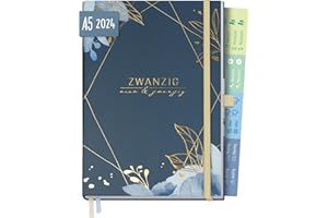 ‎HÄFFT Chäff Business-Timer Deluxe 2024 A5 [Time to Grow - Blue] Terminplaner, Wochenplaner, Wochenkalender, Organizer, Terminkalender für perfektes Zeitmanagement | nachhaltig & klimaneutral