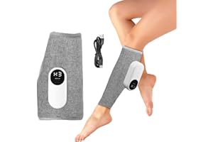 AOGOE Masażer nóg, masażer łydek do krążenia i łagodzenia bólu, 3 poziomy intensywności, 3 tryby masażu, terapia cieplna, masażer kolana z ładowaniem USB typu C, bezprzewodowa konstrukcja, regulowany