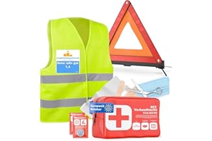 ‎TK GRUPPE TIMO KLINGLER TK Gruppe Timo Klingler 3 in 1 - Auto Erste Hilfe Set 2026 - KFZ Verbandskasten Pkw & Warnweste & Warndreieck Set - Autozubehör & Pannenset & Unfall - Geprüft & Norm