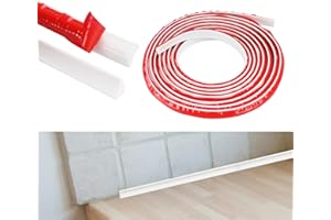 Lifuncren PVC Quadrant Trim, Self Adhesive 3 Meters Plastic Wall Corner Edging Strip,TPE Skirting Board Trim, Moulding Trim, Caulk Strip for Laminate Flooring, Wall, Ceiling, Cabinet (19mm*13mm, 3M)