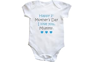 Hippowarehouse Happy 1st Mother's Day (Blue) baby vest bodysuit (short sleeve) boys girls